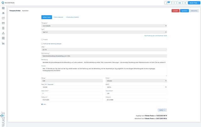 Artikel bearbeiten Screenshot