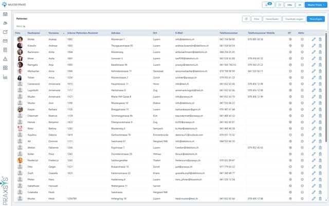 Patientenverwaltung Screenshot