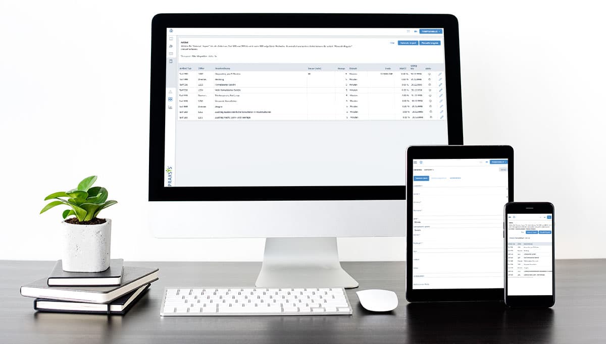 PRAXSYS auf Desktop, Tablet und Smartphone